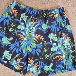 Columbia Shorts Men's Floral Unlined‎ Trunks Blue And Yellow Size XL